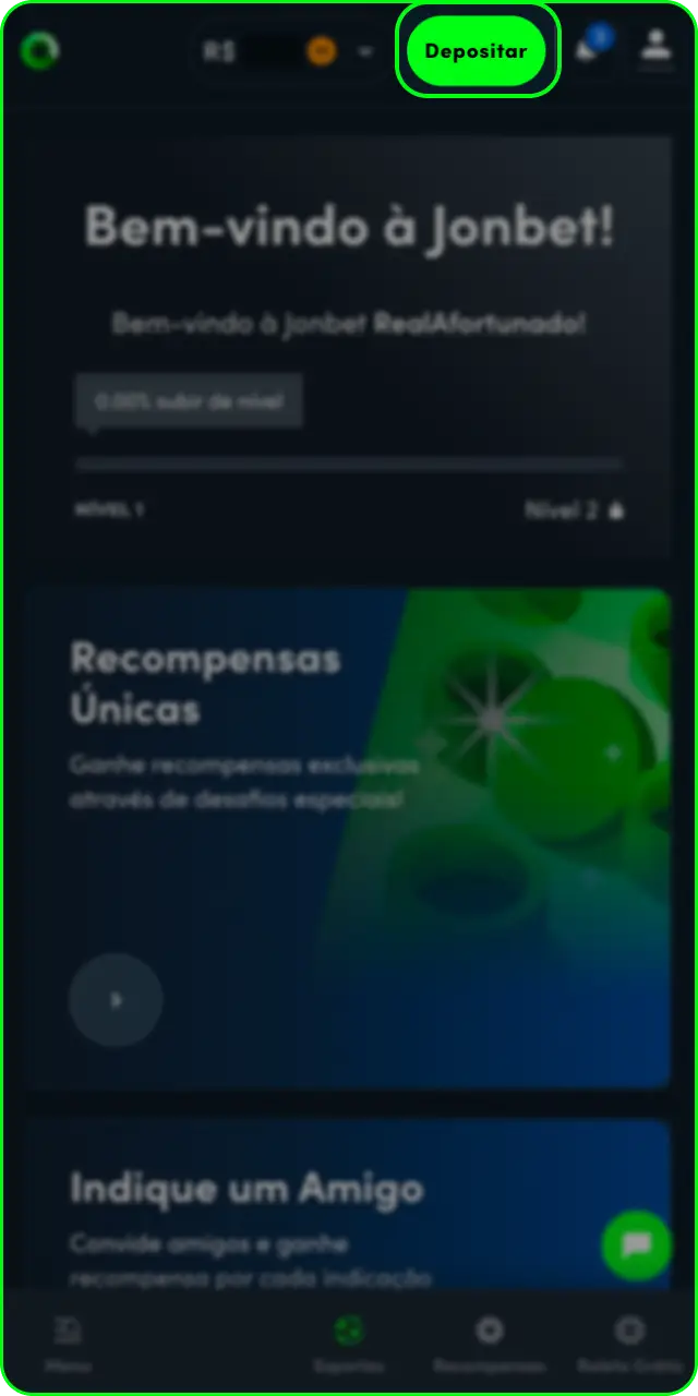 Deposite na sua conta no guia passo a passo do Aviator na Jonbet.