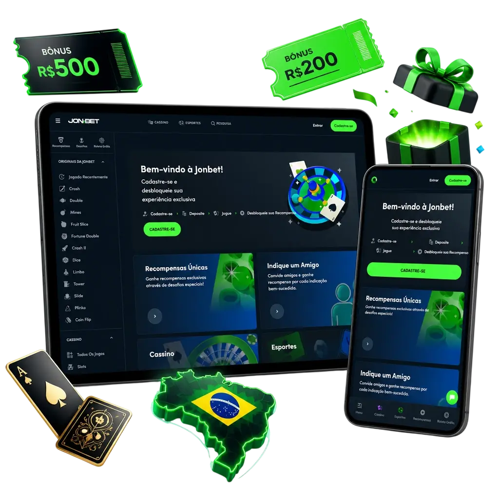 Bônus de cadastro Jonbet: até R$900 para cassino e apostas esportivas para jogadores do Brasil