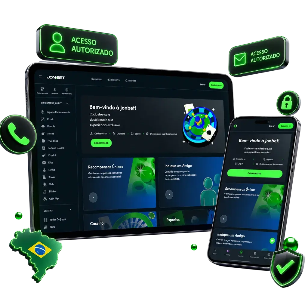 Opções de login da Jonbet: telefone com SMS, e-mail com senha ou acesso rápido via conta Google.
