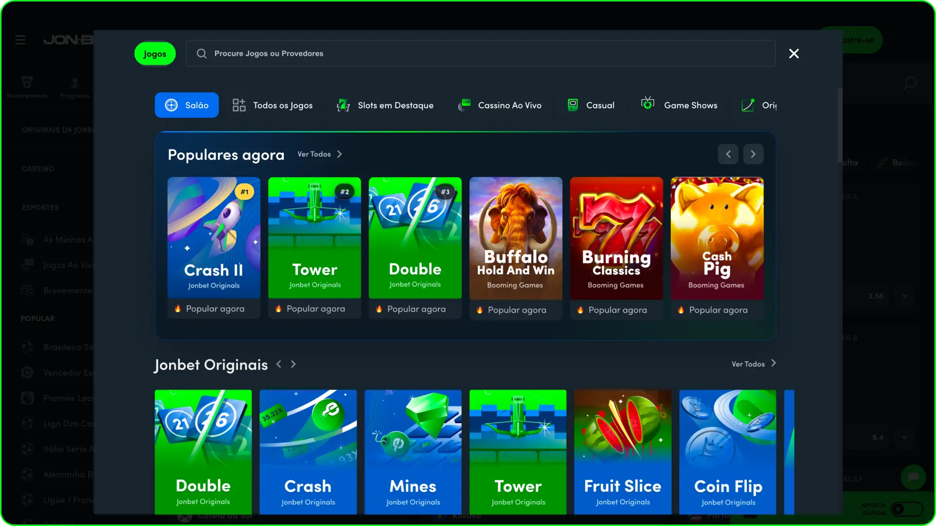 Divirta-se com os jogos de cassino no site oficial da Jonbet.
