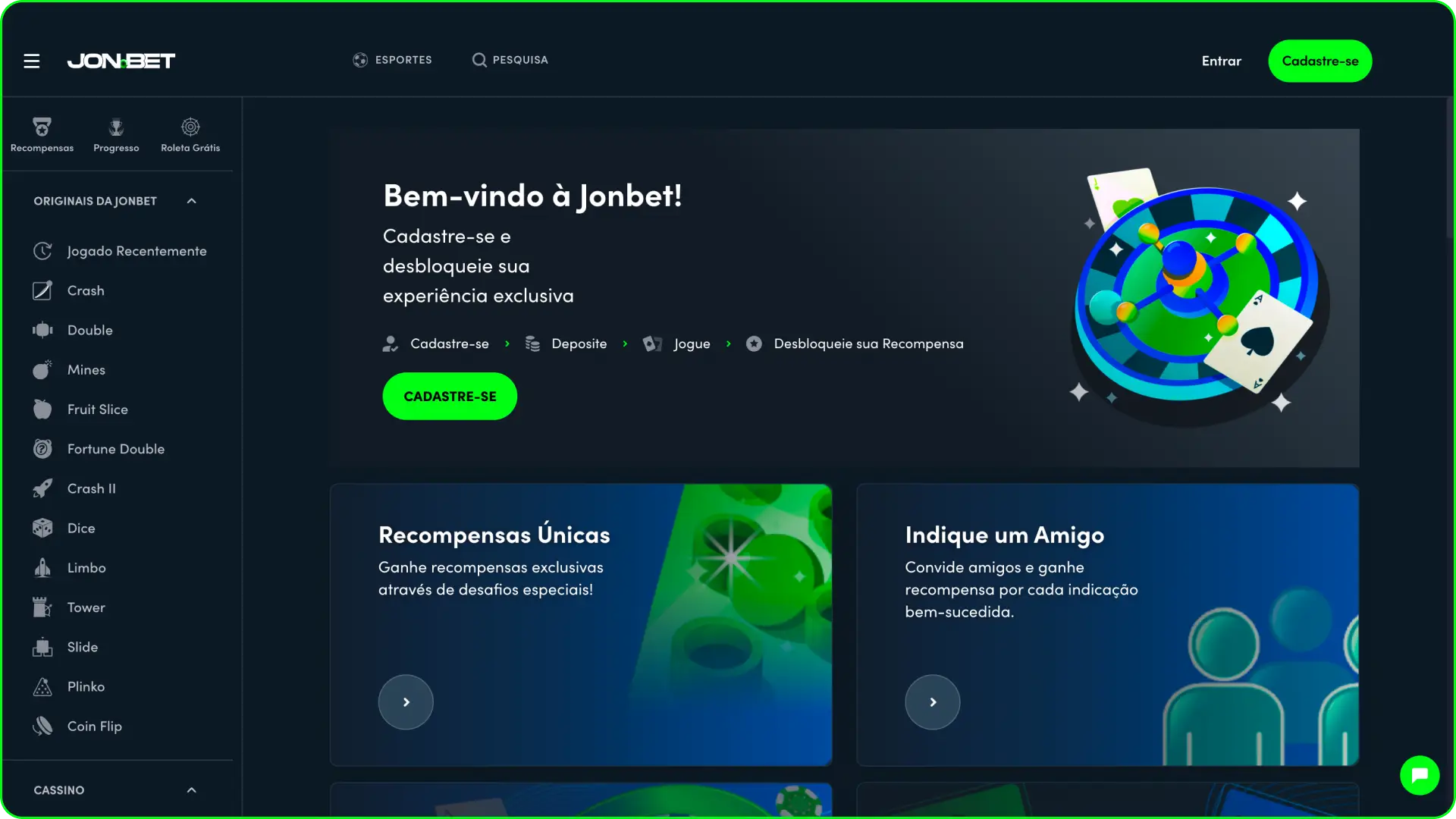 Acesse o site oficial da Jonbet Brasil para começar a jogar.