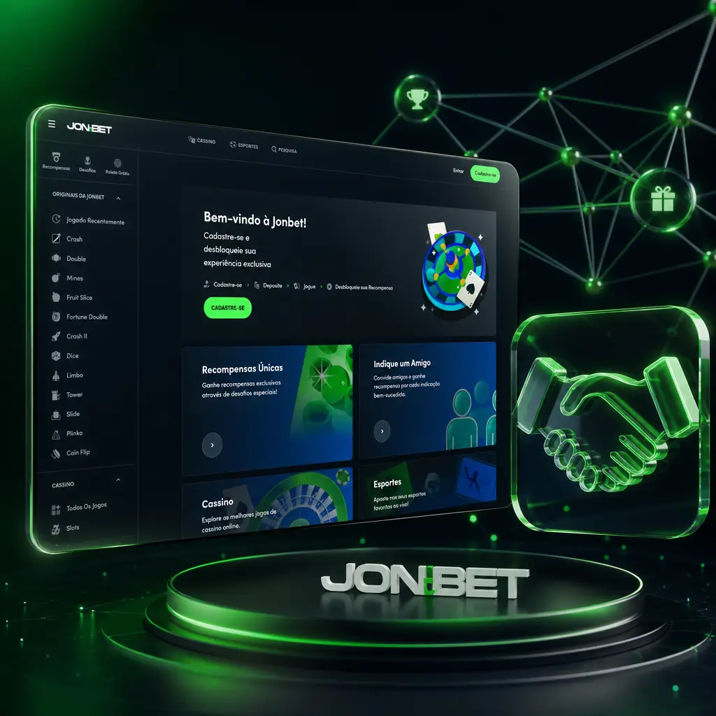 Programa de Afiliados da Jonbet: painel com cliques, cadastros, comissão sobre receita e saque mínimo de BRL 100