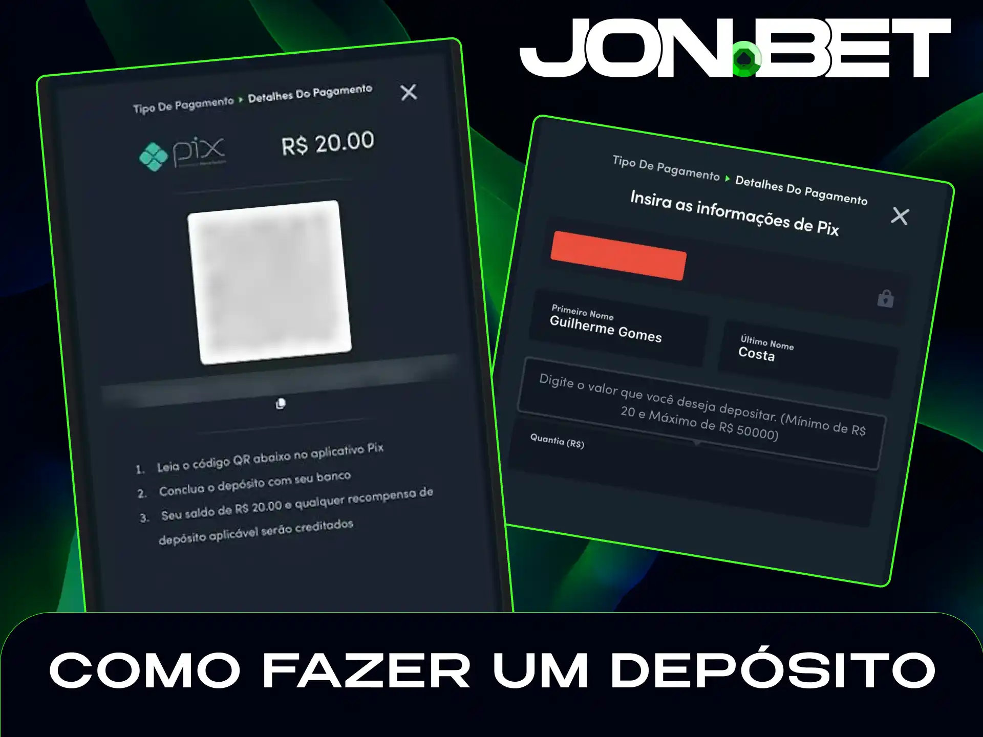 Faça um depósito na Jonbet de forma rápida para começar a apostar.